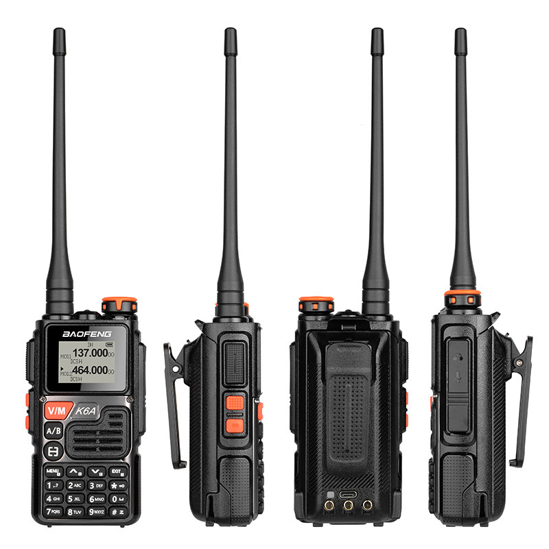 Baofeng walkie-talkie UV-K6A Baofeng alta potencia inalámbrica de mano de banda completa una llave a frecuencia fábrica de larga distancia al aire libre