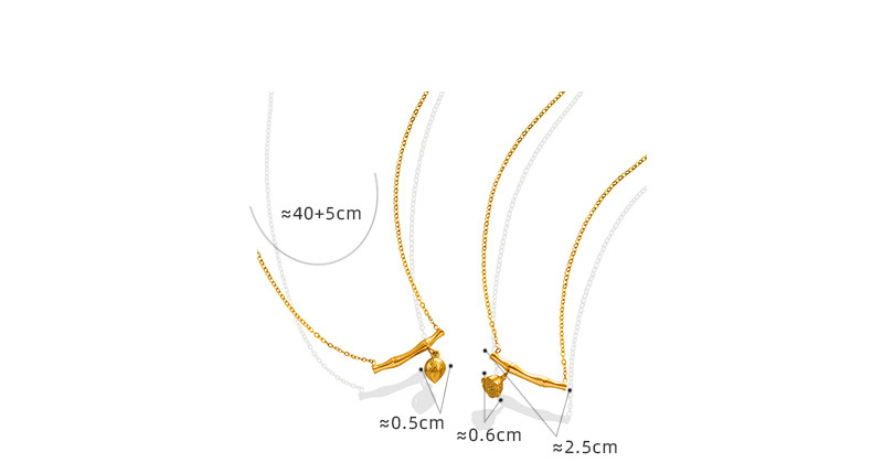 Fashion New Bamboo Lotus Seedpod Pendant Necklace Titanium Steel Plated 18k Gold Accessories display picture 1