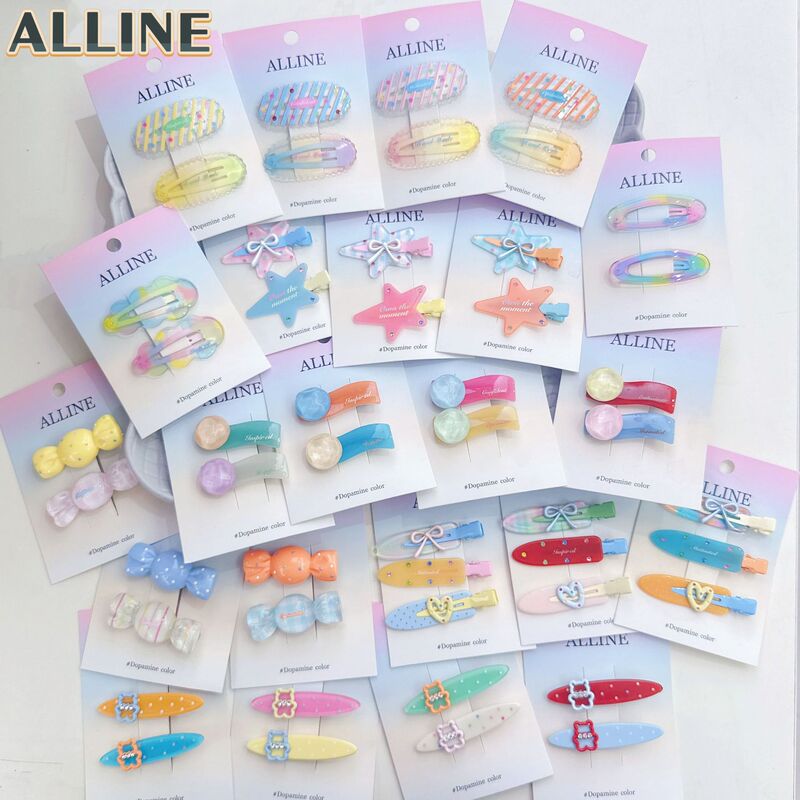 Authentic alline new AE dopamine-colored hair accessories, sweet girls' hair clips, BB clips, polka dot bangs clips for girls