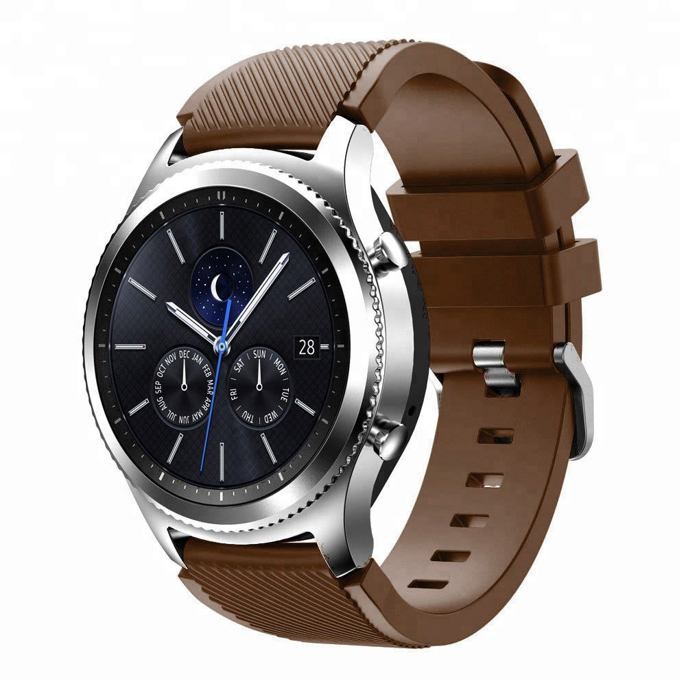 Compatible with Samsung S3 twill silicone strap 20/22mm, quick-release lugs, official same single-color silicone strap from Huawei undefined