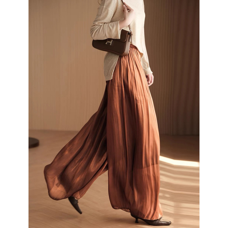 2025 Light Overflowing Colorful Vintage Elegant Long Pants Wide Leg Pants Dagging Loose Elegant Culottes for Women