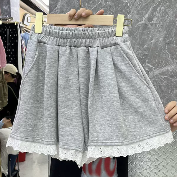 Light gray【pure cotton double pocket shorts】