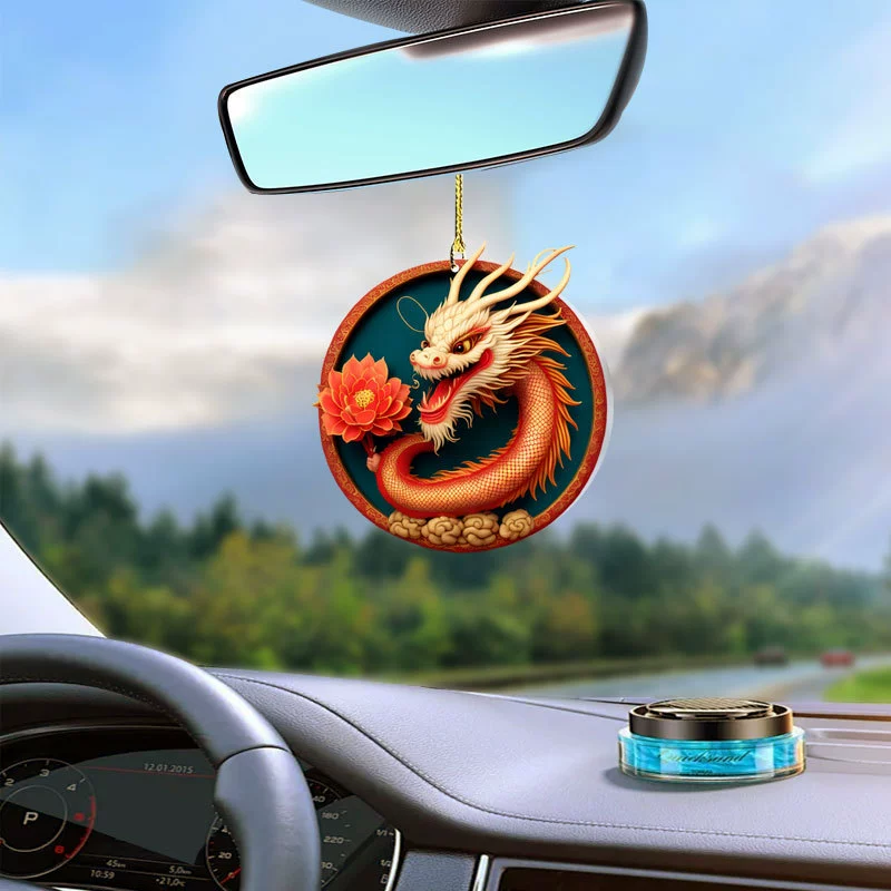 Трансграничный новый акриловый китайский дракон кулон аксессуары для интерьера автомобиля украшения рождественской елки украшения Хэллоуин украшения