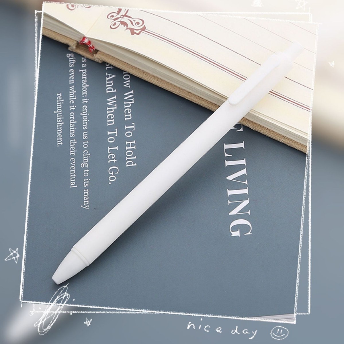 new factory direct sales kinds of macarons color gel pen simple press type black pen students‘ office stationery