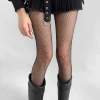 Black hot drill net socks