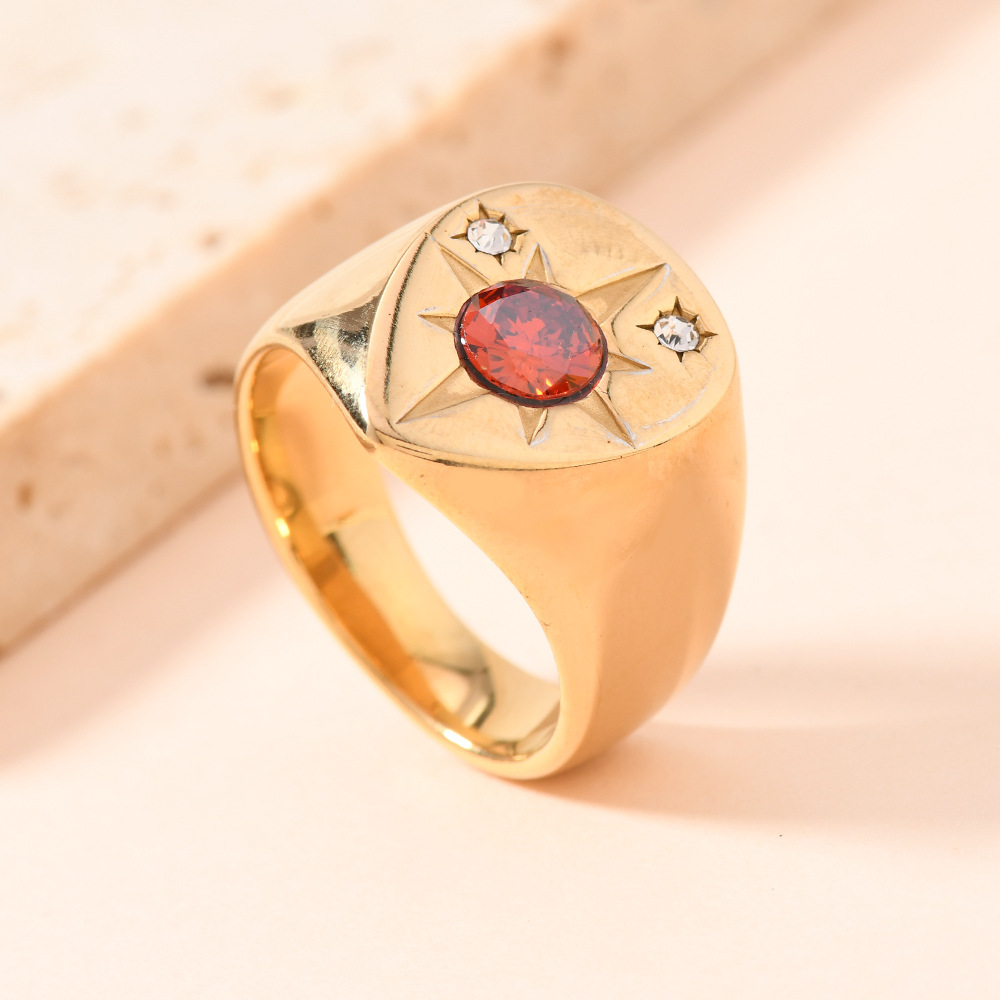 Europa y América anillo de acero inoxidable transfronterizo lujoso ligero estilo de fundición de gota de agua decorado con anillo de acero de titanio image 3