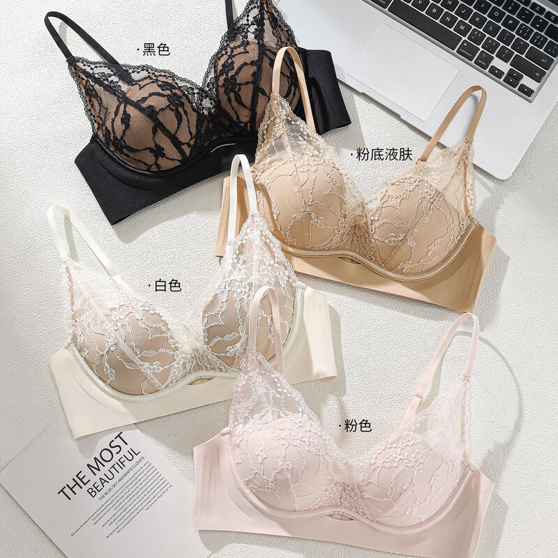New sexy embroidered lace bra for small busts, enhancing and lifting effect, suitable for live streaming, foreign trade cross-border New sexy embroidered lace bra for small busts, enhancing and lifting effect, suitable for live streaming, foreign trade cross-border
