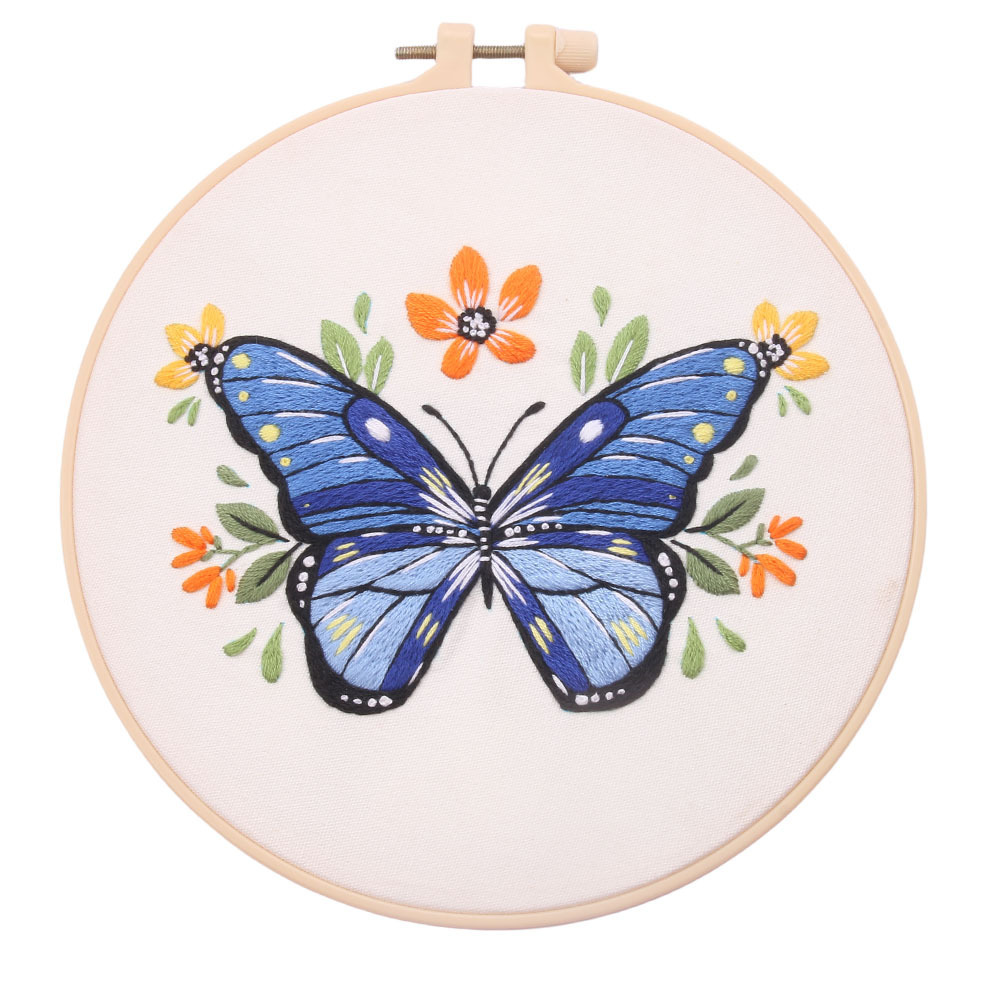 Transfronterizo inglés paquete de material de bordado diy kit mariposa fresca paquete de material de bordado manual