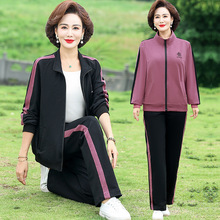 中老年女运动服套装春秋季中年妇女妈妈装休闲卫衣外套新款两件套