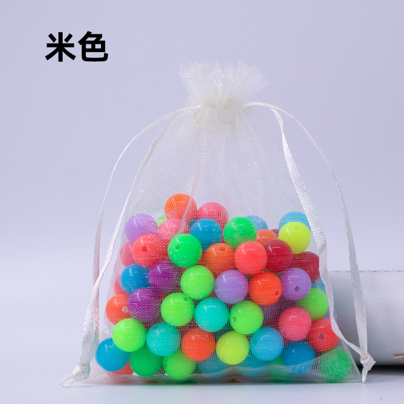 透明白色巾着袋糸袋通気性ジュエリーギフト収納包装袋化粧品包装網糸袋卸売り|undefined