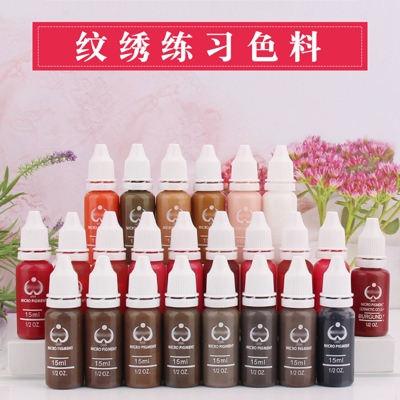 Practice with permanent makeup pigments, including microblading, lip coloring, permanent eyeliner, and eyeliner products and tools training for beginners.