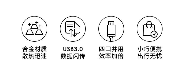 Type-C扩展器 HUB集线器 扩展坞USB C一拖四电脑分线器 USB拓展坞详情2