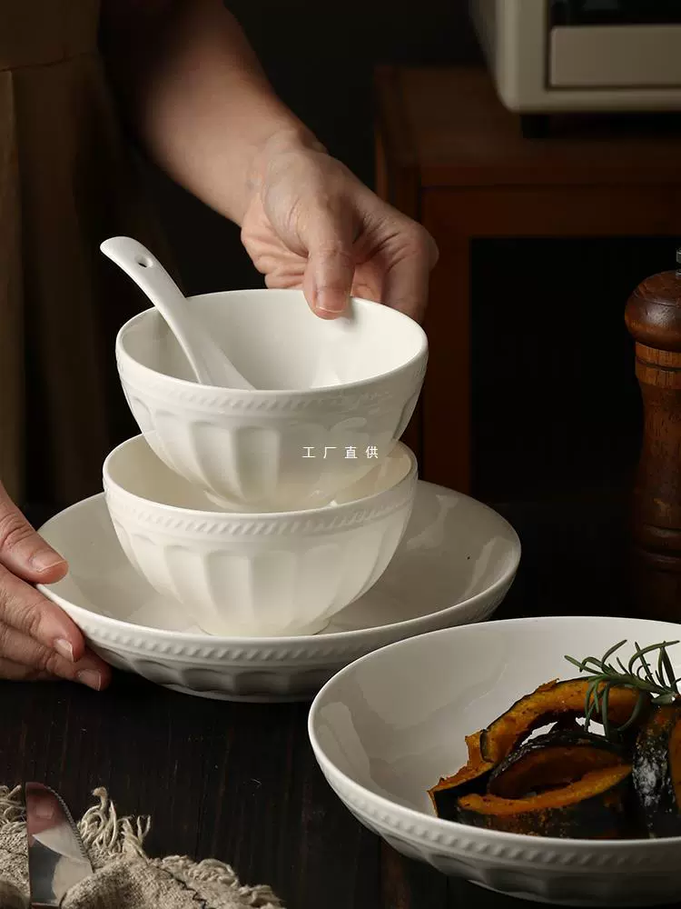 Ceramic tableware for home use, set for food, wholesale