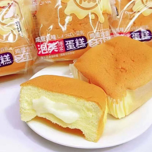 Puff Cream Cheesecake with Salted Soy Milk Filling, 10 Pk/500g, Nutritious Breakfast, One-Time Delivery