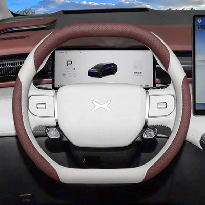 2026 Xpeng X9 Steering Wheel Cover, 2026 Extended-Range Ultra Version Modification Accessories, Non-Slip Car Handle Cover (Steering wheel cover) - xpeng-x9-rose-brown-elegant-grey-ultra-slim-edition-default