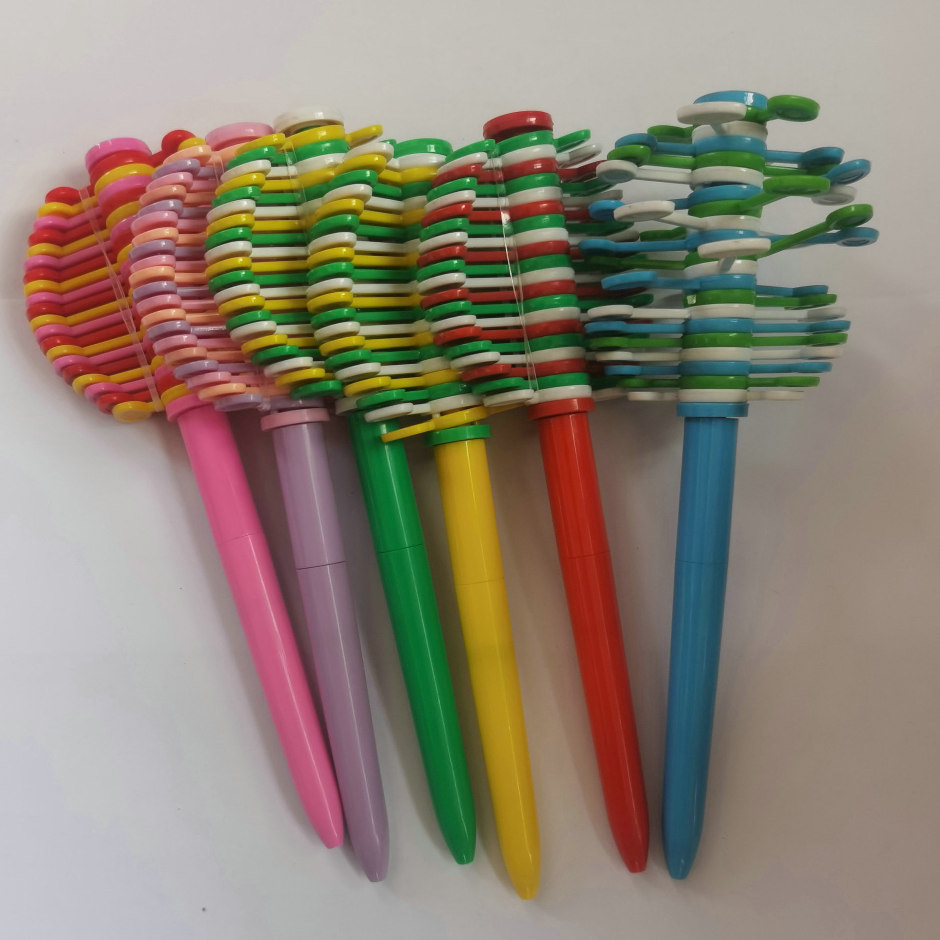 搖曳pen淡粉斐波那契搖晃青色搖搖減壓淺蘭趣味塑料片開花圓珠筆