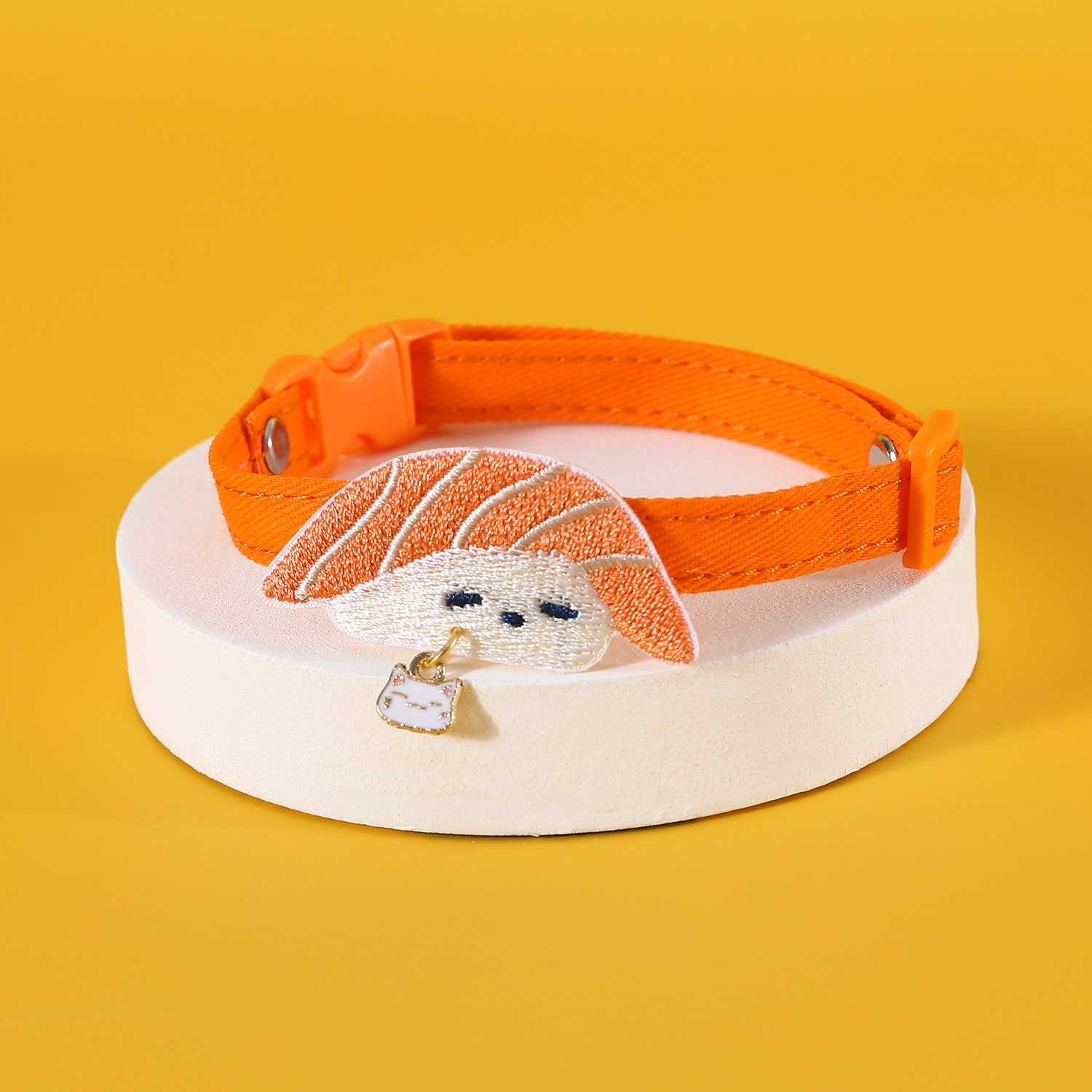 Mascotas collares de color japoneses sushi glamas asados camarones gourmet bordados lindos colgantes gatos perros collares vaqueros
