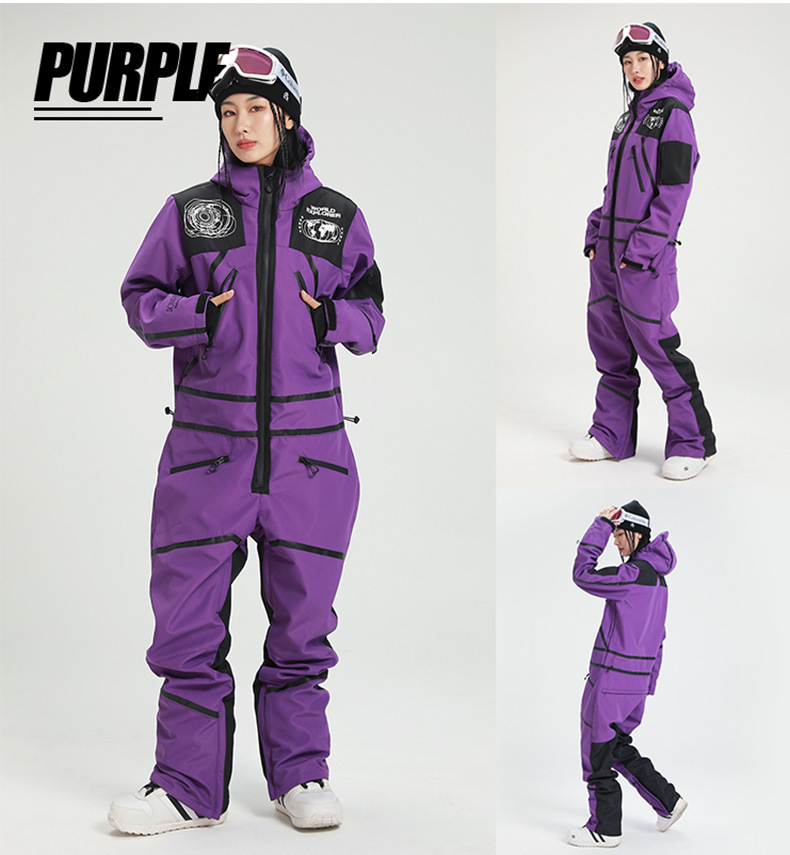 Profesjonalny jednoczęściowy kombinezon snowboardowy męski i damski kombinezon snowboardowy pogrubiony para podwójna deska jednoczęściowy_voghion.com