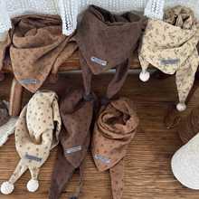 宝宝围巾秋冬款韩版卡通纯棉婴儿三角巾冬季防风婴幼儿男女童围脖