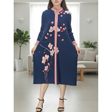 妈妈装秋季新款针织衫长袖拉链时尚上衣中老年女士新中式外套