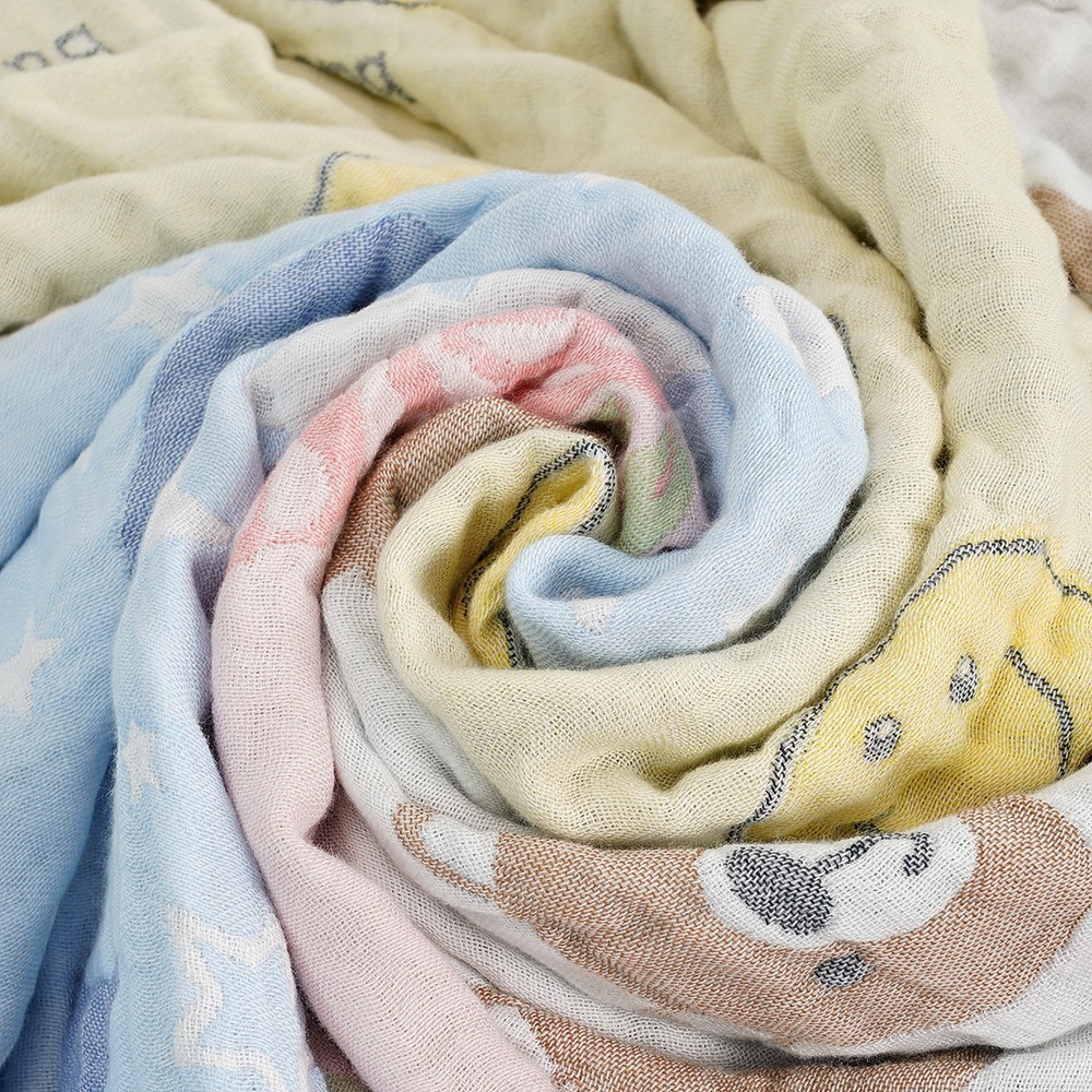 Neonatal 6 capa fibra de bambú manta de gaza transpirable antiestática de doble cara para niños cubiertos por aire acondicionado por bebés transpirables