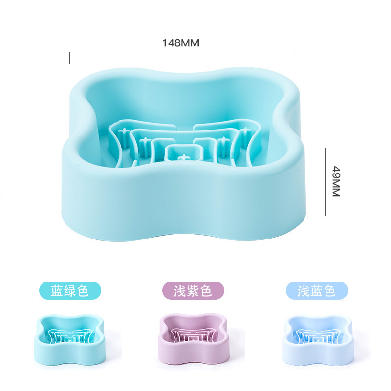 청록색 꽃 애완동물 슬로우 푸드 그릇 (229g)