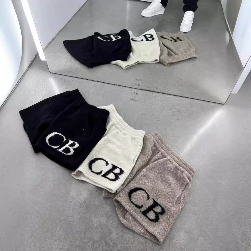 Cole Buxton Жаккардовая буква с логотипом шерстяной шнур CB шорты с высоким уличным фундаментом минималистские прямые повседневные брюки