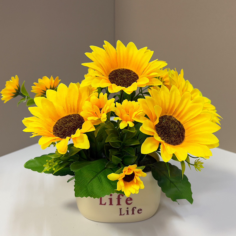 Fake Flowers, Artificial Flower Arrangements, Sunflower Flower Arrangements, Small Potted Plants, Plastic Bouquets, Living Room Decorations, Dining Table Rose Ornaments