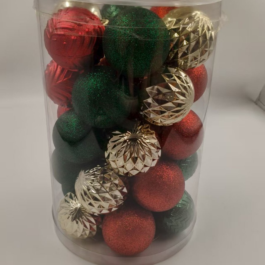 4CM 6CM 8CM 10CM Bolas de Navidad de plástico colgantes de árbol de Navidad decoraciones navideñas