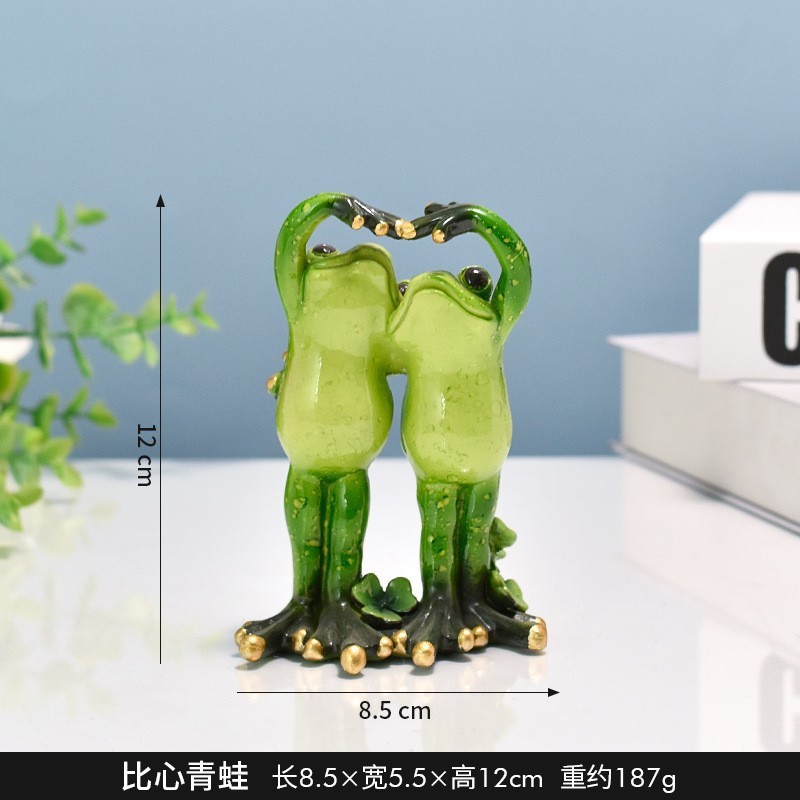 Zibo vidrio de yoga red resina de rana roja artesanía decoración para el hogar regales divertidos puntos escénicos al por mayor