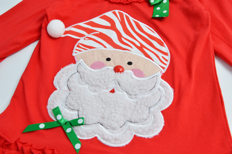 Christmas Cute Cartoon Santa Claus Flower Cotton Girls Clothing Sets display picture 8