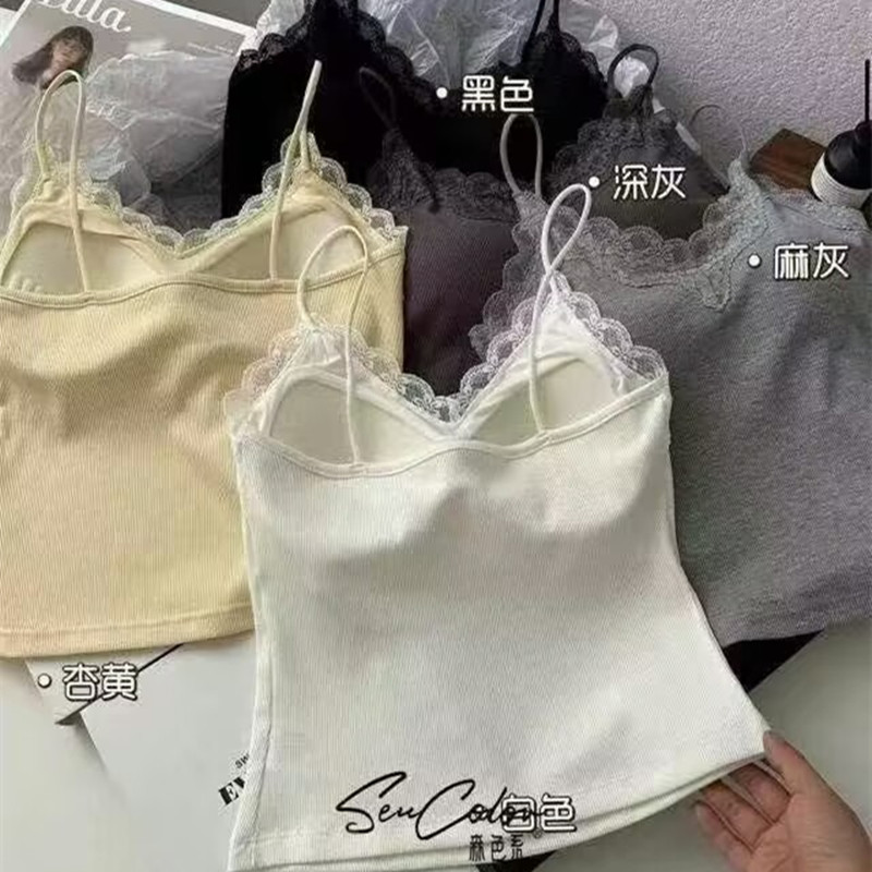 Daimerui 2035 Lace Camisole Women's Sexy Fixed Cup Mid-Length Beautiful Back Slimming Look Breathable Tube Top