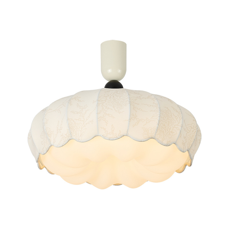 Luces de techo de dormitorio de estilo medieval retro crema de calabaza tela dormitorio principal nueva protección de ojos lámparas de sensación avanzada 461L