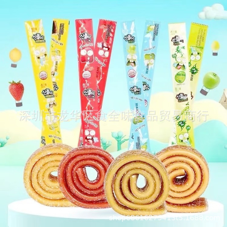 批发韩国进口海太水果青葡萄味长条糖软糖休闲糖果零食24g20条1盒