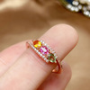 Sophisticated golden tourmaline one size ring, accessory, pink gold