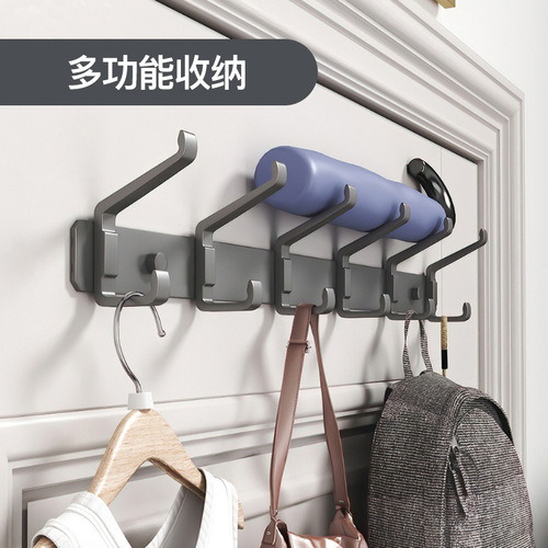 No punching clothes hook bathroom towel wall hanging adhesive hook fixed door bathroom clothes hat row hook rack