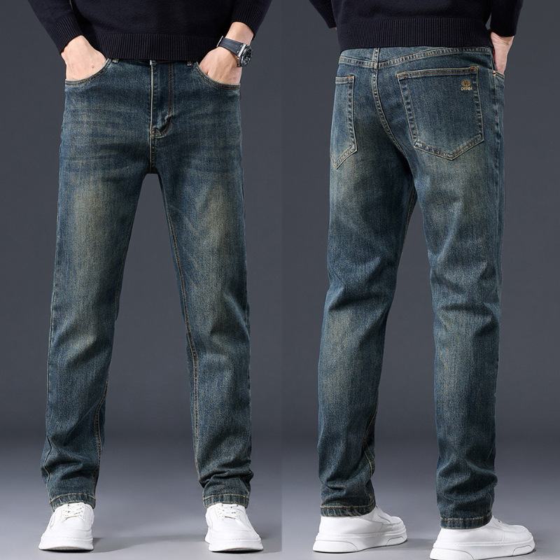 2025 Men's Jeans Autumn Slim Straight-Leg Men's Pants Trendy Brand Stretch Jeans Guangzhou Xintang Casual