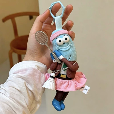 Pluş açarlıqlar, Bottom Resident Ugly-Cute Fish - pink-skirt-badminton-please-fish-small-pendant-genuine-authorization