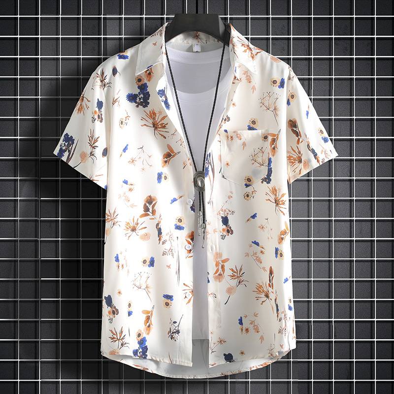 跨境短袖花衬衫海南岛服沙滩服三亚夏威风泰国旅游男情侣休闲宽松