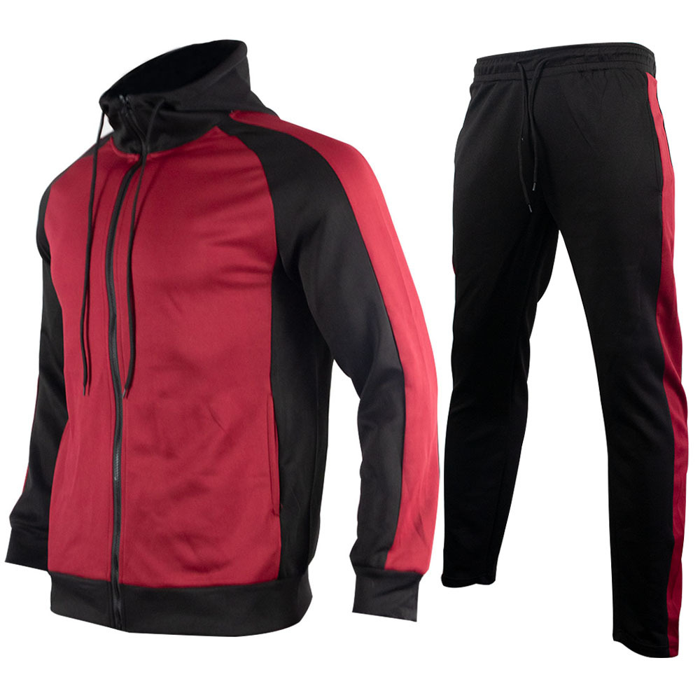 Pantaloni larghi europei colorati primaverili e autunnali da uomo Nuovo set sportivo di abbigliamento sportivo con cappuccio stampato_voghion.com