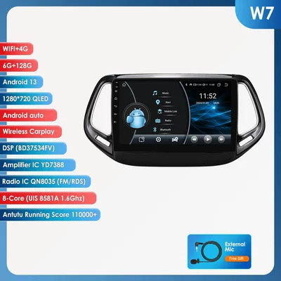 DVD Navigation: 17-20 Navigation System, In-Car - 6128g-wifi4g-lte-version-8581a-carplay-eight-core-10inch-suitable-for-17-20-jeep-compass