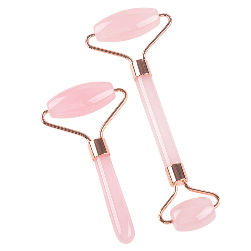 Resina conjunto de masaje de rodillos de doble cabeza no jade en forma de corazón especial para la cara y la cara de todo el cuerpo belleza placa de masaje de cristal de polvo
