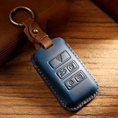Newly Listed Suitable for Range Rover Jaguar Pure Handmade Mad Horse Leather Cross-border Bestselling Car Key Case Cover Genuine Leather
