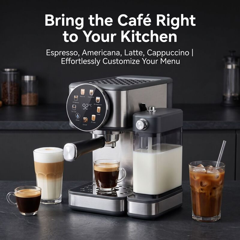 Cross-border OEM Customized Italian Coffee Machine for Home and Office, Semi-Automatic Small Steam Milk Frother, Multi-Function Machine Cross-border OEM Customized Italian Coffee Machine for Home and Office, Semi-Automatic Small Steam Milk Frother, Multi-Function Machine