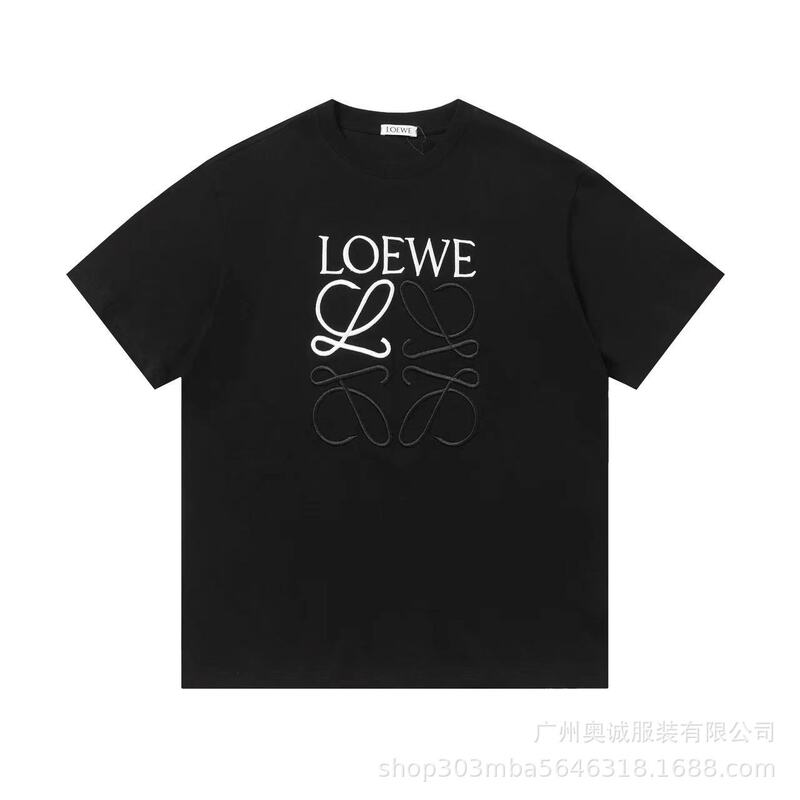 クロスボーダー 25ss Luojia 刺繍ロゴ クラシック ファッション ルーズ コットン Tシャツ カジュアル 半袖 男女兼用 カップル用|undefined