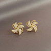 Retro earrings from pearl with tassels, silver needle, European style, wholesale