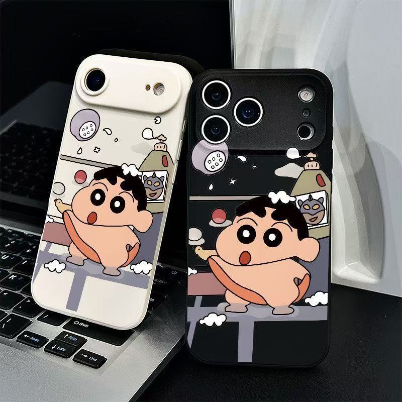 Bath Crayon Shin-Chan Suitable for Apple 17 Straight Edge Rubik's Cube Apple 15Plus Anti-Fall Shell 16Promax/14 Soft