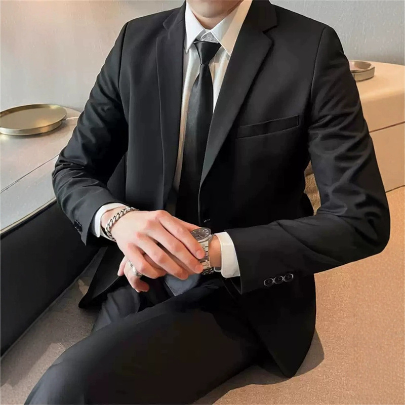 西服外套男士修身套装高级感休闲商务职业正装痞帅伴郎礼服小西装|undefined