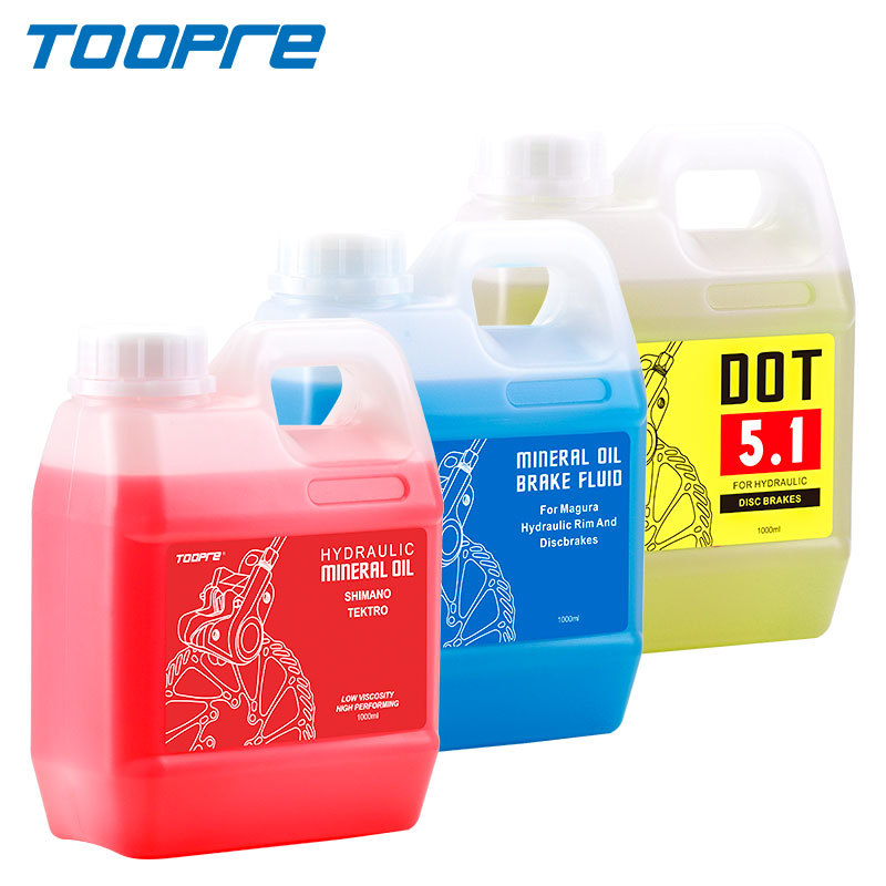 TOOPRE mountain bike disc brake oil red mineral oil 1L barrel DOT brake oil 1000ml brake fluid