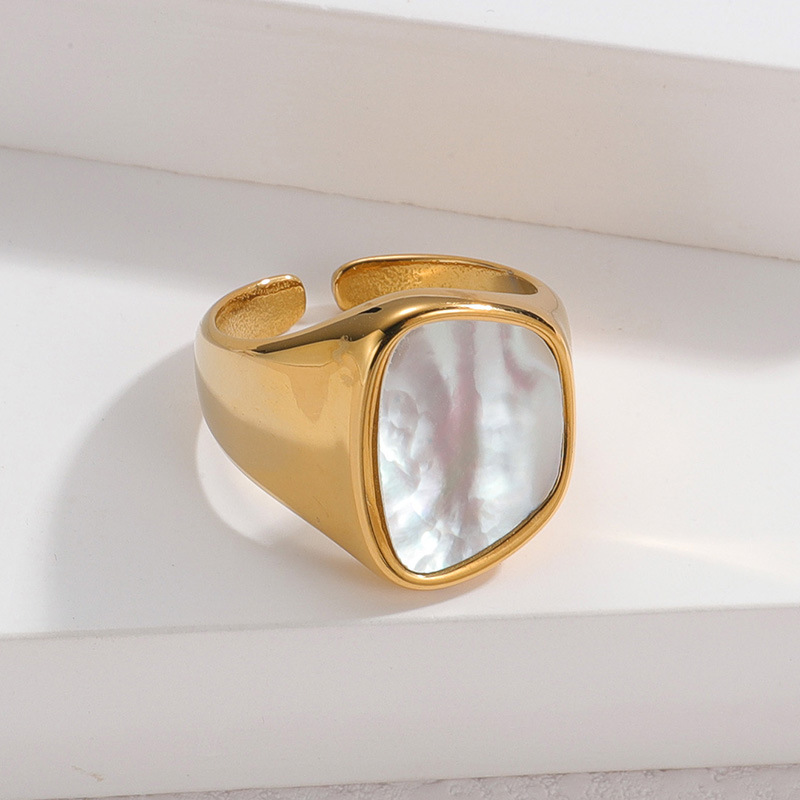 Rings Classification 1 Piece Quantity Wholesale Jewelry Retro Color Block 304 Stainless Steel Plating Rings